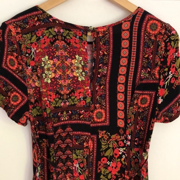 Topshop Maternity & postpartum colourful  boho dress. Size 4. Red orang floral - Picture 7 of 11